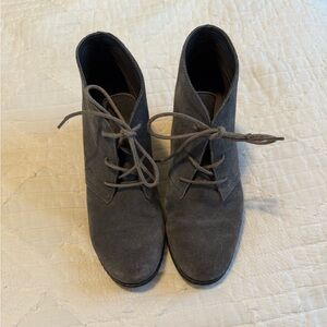 Gray‎ Suede Ankle Boots